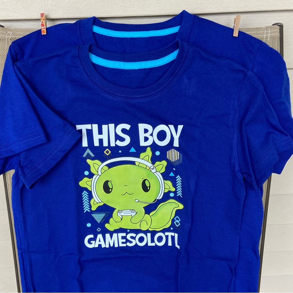 Child’s Sz-S/M/7 & M/L/10 Graphic T-Shirt w/Green Gaming Monster/Alien Character